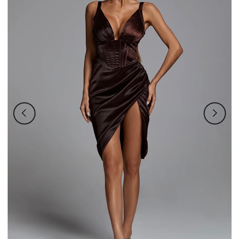 Chocolate satin dress